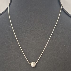 Elegant Silver Necklace with Crystal Pendant